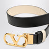 Valentino Garavani Reversible VLogo Signature belt in black/butter white