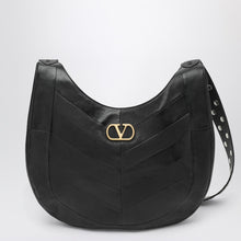  Valentino Garavani Medium Hoboho bag in black chevron-pattern nappa