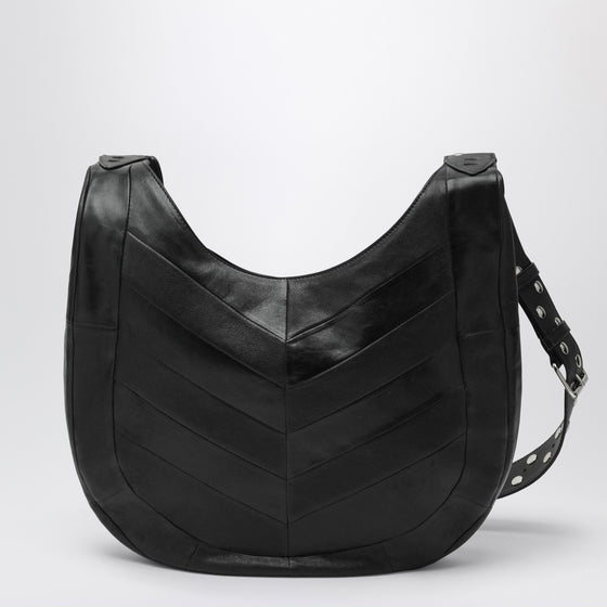 Valentino Garavani Medium Hoboho bag in black chevron-pattern nappa