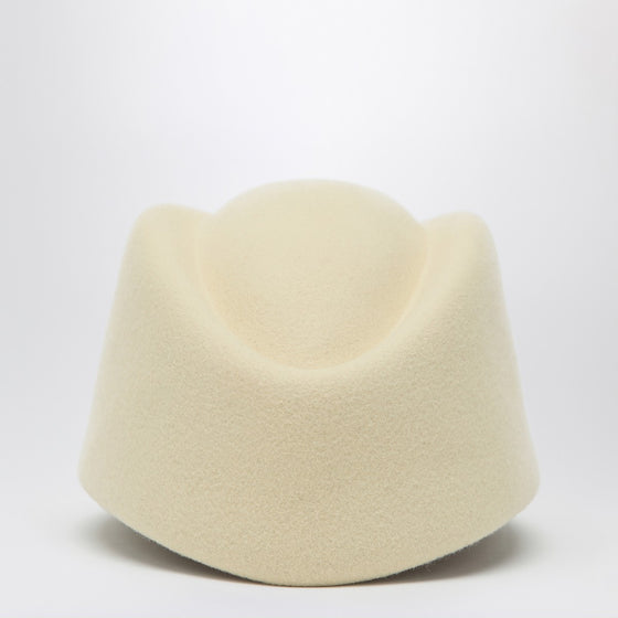 Valentino Garavani Vlogo Signature hat in cream colour wool