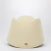 Valentino Garavani Vlogo Signature hat in cream colour wool