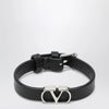 Valentino Garavani VLogo Signature bracelet in grained calfskin leather, black