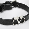 Valentino Garavani VLogo Signature bracelet in grained calfskin leather, black