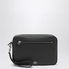  Valentino Garavani Vlogo Signature clutch black in grained calfskin