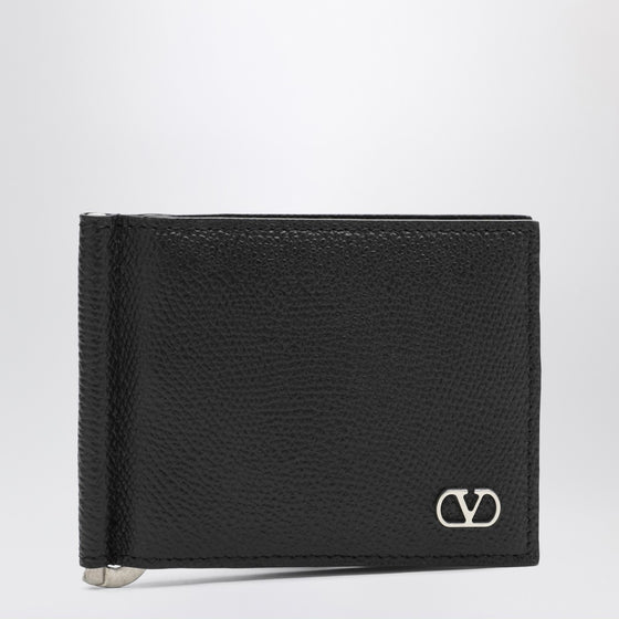 Valentino Garavani Black bi-fold Vlogo wallet with clip