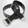 DAGGER Black leather We Wish You All The Best belt