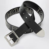 DAGGER Black leather We Wish You All The Best belt