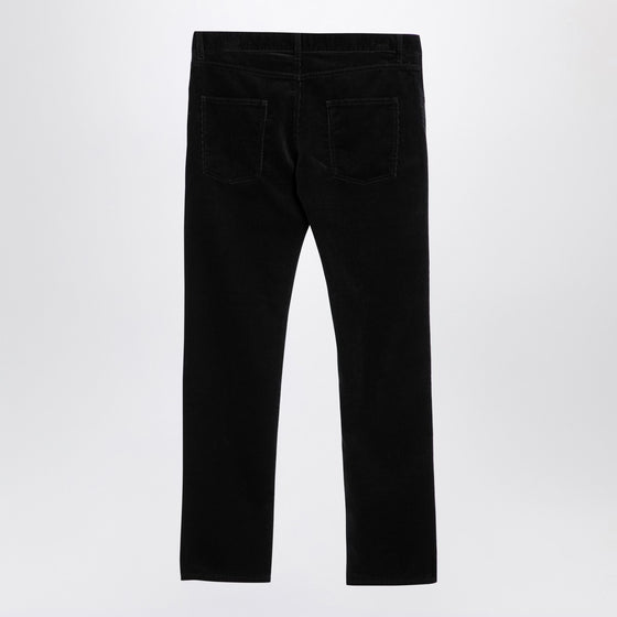Saint Laurent Black corduroy slim trousers