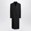 GUCCI Long double-breasted grey wool coat