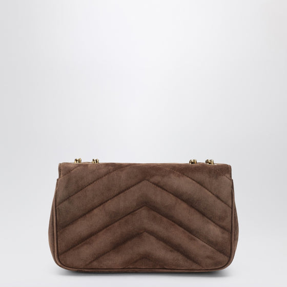 Saint Laurent Small LouLou bag in brown quilted suede