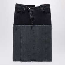  Alexander McQueen Two-tone black denim skirt