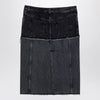 Alexander McQueen Two-tone black denim skirt