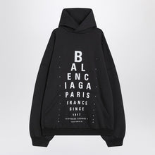  Balenciaga Optical black washed oversized hoodie