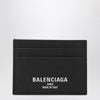 Balenciaga Black Credit cardholder in hammered leather