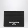 Balenciaga Black Credit cardholder in hammered leather