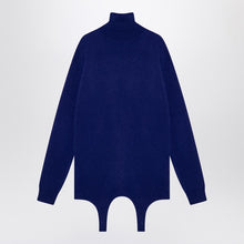  Saint Laurent Electric blue turtleneck with garter