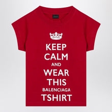  Balenciaga Red cropped t-shirt Keep Calm