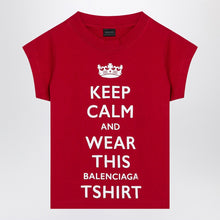  Balenciaga Red cropped t-shirt Keep Calm