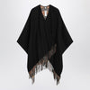 Burberry Black wool cape with Check pattern