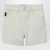 GUCCI White denim GG jacquard Shorts
