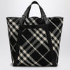 Burberry Black/calico cotton-blend tote bag with Check pattern