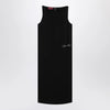 GUCCI Black viscose sablé dress with horsebit