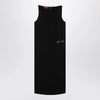 GUCCI Black viscose sablé dress with horsebit