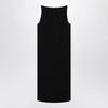 GUCCI Black viscose sablé dress with horsebit