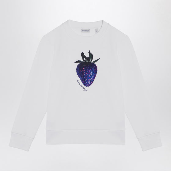 Burberry White cotton sweatshirt with logo print