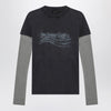 Balenciaga Washed black T-shirt with double sleeves “Washed Crayon Political”