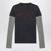 Balenciaga Washed black T-shirt with double sleeves “Washed Crayon Political”
