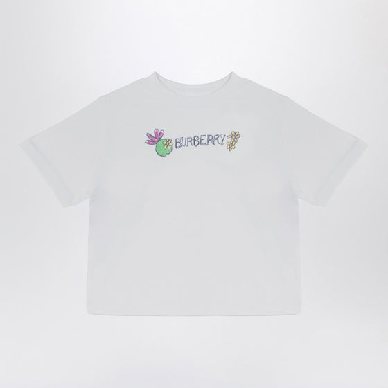 Burberry White crew-neck T-shirt with logo