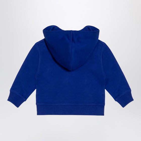 Burberry Electric blue cotton hooded sweatshirt with EKD logo