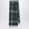 Burberry Cashmere Check scarf in dark fern green