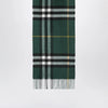 Burberry Cashmere Check scarf in dark fern green