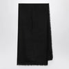 GUCCI Black wool and silk GG jacquard shawl
