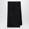 GUCCI Black wool and silk GG jacquard shawl