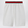 GUCCI White Shorts with Web ribbon