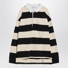  Alexander McQueen Striped Polo Shirt Black/Ivory