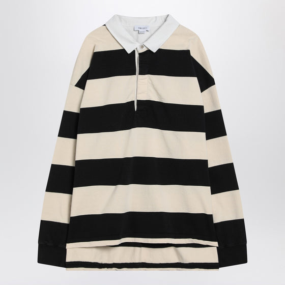 Alexander McQueen Striped Polo Shirt Black/Ivory