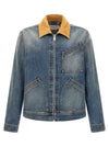 Mcqueen Suede Denim Jacket
