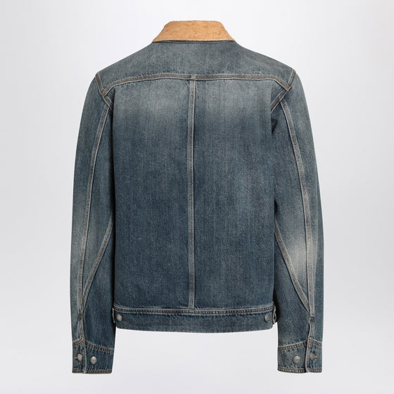 Alexander McQueen Denim jacket with suede collar