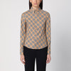 Burberry Beige button-down shirt with Check pattern