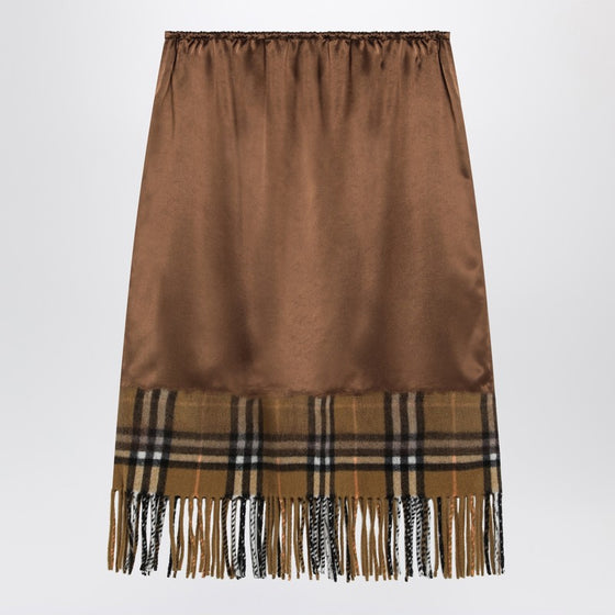 Burberry Satin skirt with Check panel