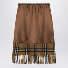  Burberry Satin skirt with Check panel