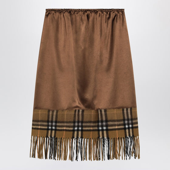 Burberry Satin skirt with Check panel