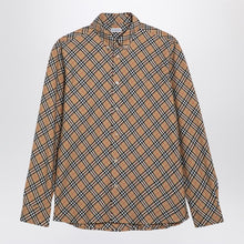  Burberry Beige button-down shirt with Check pattern