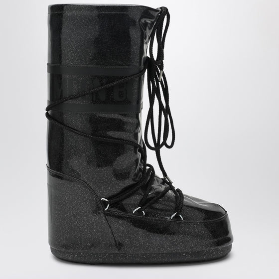 Moon Boot Black Icon Glitter boots