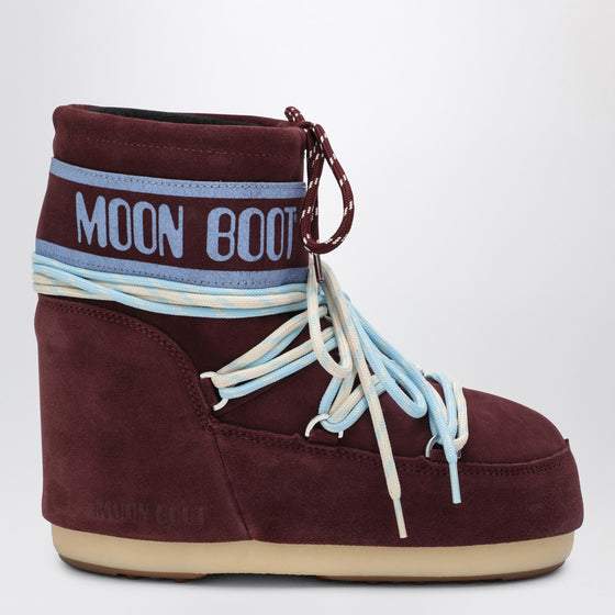 Moon Boot Icon Low burgundy suede boot