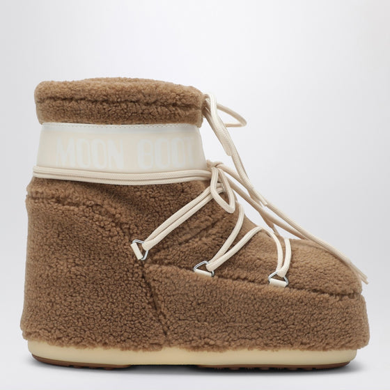 Moon Boot Icon Low boot in camel teddy fabric